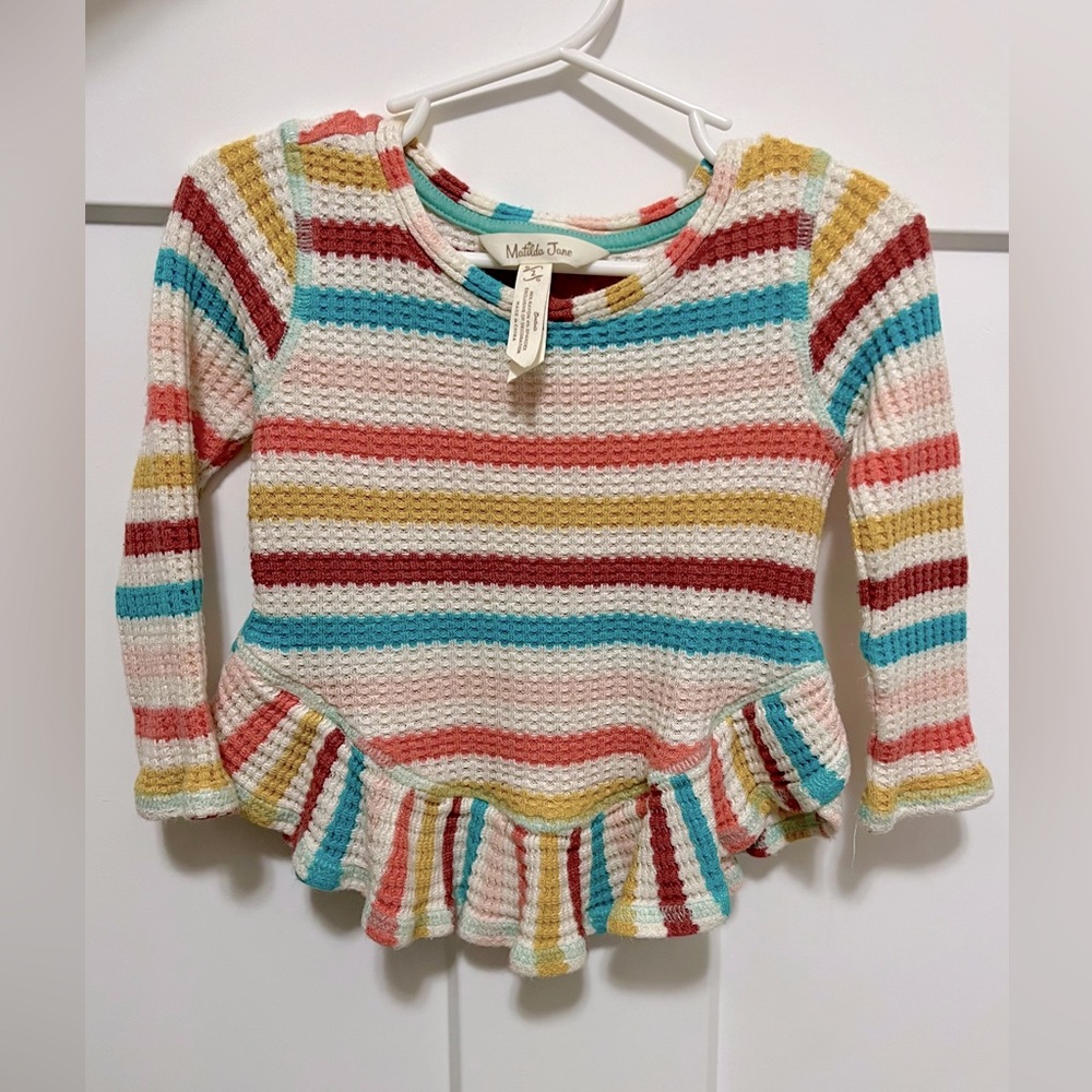 Matilda Jane girls 2 rainbow stripe long sleeve top